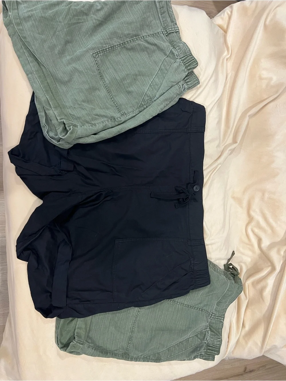 (3 pairs) Lane Bryant (1 Black and 2 Olive) Women's Casual Shorts